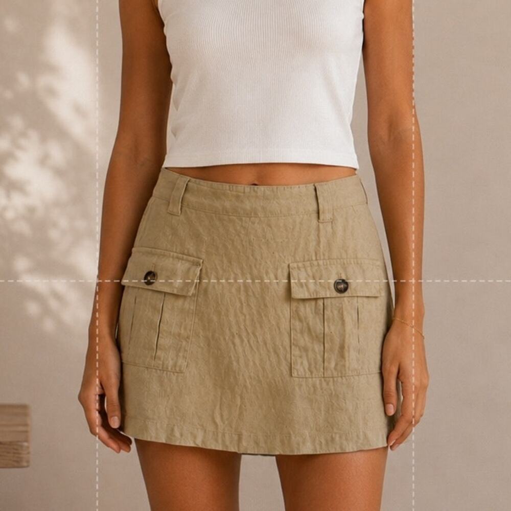 J Jill Tan Linen Blend NWT Skort  Small Petite